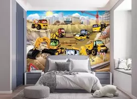 Walltastic Mano pirmieji JCB tapetai 243 x 305 cm (2024)