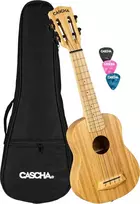 Soprano ukulelė Cascha Bamboo Natural HH 2312