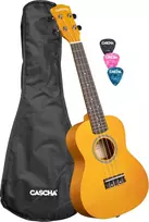 Koncertinė ukulelė Cascha Linden geltona CUC105