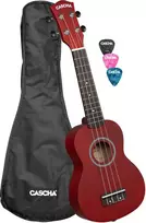 Soprano ukulelė Cascha Linden raudona HH 3961