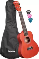 Koncertinė ukulelė Cascha Linden raudona CUC102