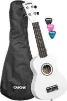 Soprano ukulelė Cascha Linden balta HH 3967