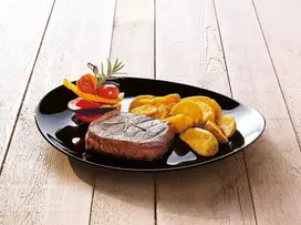 Steak Friends Time Ovali lėkštė 30 x 26 cm Juoda LUMINARC