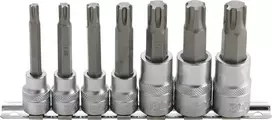 Bgs Technic Įpresuotų antgalių rinkinys | 10 mm (3/8") / 12,5 mm (1/2") | Spline (RIBE) M6 - M14 | 7 vnt. (5185)
