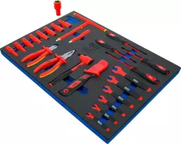 Bgs Technic Įrankių dėklas 3/3: VDE galvučių ir įrankių rinkinys | 10 mm (3/8") | 26 vnt. (70218)
