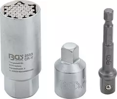 Bgs Technic Daugiafunkcinė galvutė su adapterių rinkiniu | 10 mm (3/8") | 9 - 21 mm | 3 vnt. (92533)