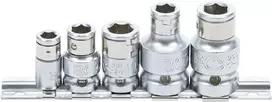 Bgs Technic Adapterių rinkinys antgaliams | 6,3 mm (1/4") / 10 mm (3/8") / 12,5 mm (1/2") | 5 vnt. (70103)