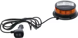 Bgs Technic Besisukantis įspėjamasis švyturėlis | geltonas | su magnetu | 12 V / 24 V | Ø 130 mm (70342)
