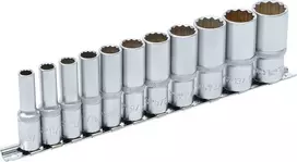 Bgs Technic Galvučių rinkinys, 12-kampų, ilgos | 10 mm (3/8") | Coliniai dydžiai | 11 vnt. (6859)