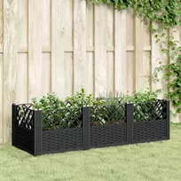 Sodo lovelis su kuoliukais, juodas, 123,5x43,5x43,5cm, PP