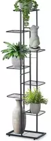 Vilde Juoda 8 pakopų metalinis gėlių stovas 142cm