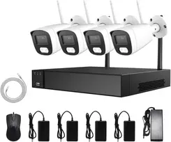 4 WIFI kamerų komplektas Longse LW5MC84B1, 5Mp, 2,8mm, 30m IR, 30m LED, žmogaus ir automobilio detekcija
