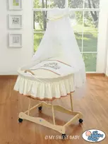 My Sweet Baby Pintas kūdikio lopšys su uždanga ir meškiuku Barnaba, kreminis