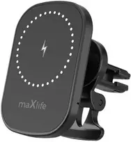 Maxlife automobilinis laikiklis oro grotelėms MXCH-16 magnetinis su belaidžiu įkrovimu juodos spalvos 15W