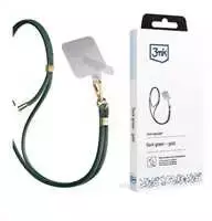 3MK EasyClip tamsiai žalias (auksinis) telefono dirželis
