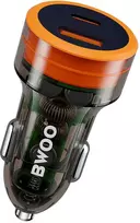 BWOO 38W greitas skaidrus automobilinis įkroviklis BO-CC85 QC 18W + PD 20W
