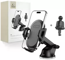 Tech-Protect V5 automobilinis telefono laikiklis for cockpit / air vent – juodos spalvos