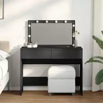 Kosmetinis staliukas su LED, juodos spalvos, 100x40x120cm