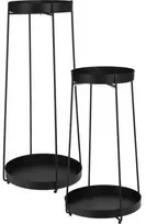 KOOPMAN Trends4You Metalinis gėlių stovas 2-nivelių juodas 46 / 58 cm 2 vnt.