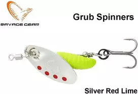 Sukriukė Savage Gear Grub Spinner Sidabrinis Raudona Lime
