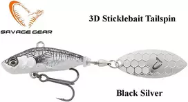 Blizgė Savage Gear 3D Sticklebait Tailspin Juodas Sidabrinis
