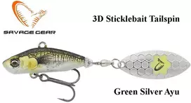 Blizgė Savage Gear 3D Sticklebait Tailspin Žalias Sidabrinis AYU