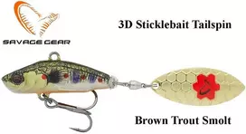 Blizgė Savage Gear 3D Sticklebait Tailspin Brown Trout Smolt