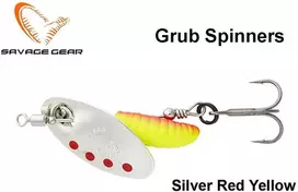 Sukriukė Savage Gear Grub Spinner Sidabrinis Raudona Geltona