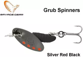 Sukriukė Savage Gear Grub Spinner Sidabrinis Raudona Juodas