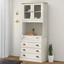 Komoda VIGO, balta, 80x40x176cm, pušies medienos masyvas