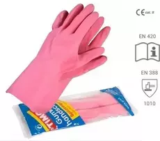 Guminės rožinės latekso pirštinės LATEX TIMOS - M - 12 porų