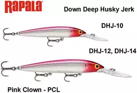 Vobleris Rapala Down Deep Husky Jerk Rožinė Clown PCL