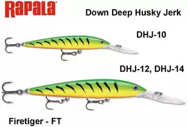 Vobleris Rapala Down Deep Husky Jerk Firetiger FT