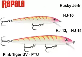 Vobleris Rapala Husky Jerk Rožinė Tiger UV PTU