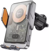 Belaidis automobilio telefono laikiklis Hoco 15 W oro išleidimo angos HW7 pilka