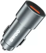 BWOO 38W greitasis automobilinis įkroviklis BO-CC73 QC 18W + PD 20W, pilkai sidabrinis