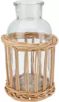 Home Styling Collection Dekoratyvinis buteliukas pintame krepšelyje