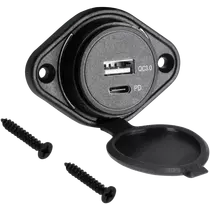 Peiying USB+USB tipo C automobilinis įkroviklis su greito įkrovimo ir maitinimo tiekimo funkcija