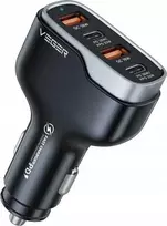 Car charger VEGER 2 x USB A + 2 x Typ C PD QC 3A 66W CC53-2A2C juodas