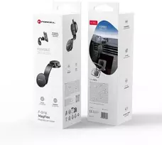 Magnetic car phone holder compatible with Magsafe Forcell F-Grip MagFlex windshield / dashboard juodas