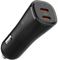 Spigen ArcStation Essential EV502 – Car Charger 2x USB-C PD + QC3.0 50W (Juodas)