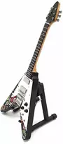 Indominiguitars Kolekcinė mini gitara Jimi Hendrix – psichodelinė, rankų darbo, su stovu