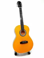 Indominiguitars Rankų darbo mini klasikinė gitara iš mahagono, 25 cm, su stovu