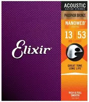 Elixir Eliksyras 16182 Nanoweb Phosphor Bronze HD Light 13-53