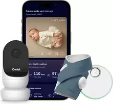 Išmani kūdikio kojinė „Owlet Dream Sock“, mėlynos spalvos + Owlet Cam 2 mobili auklė