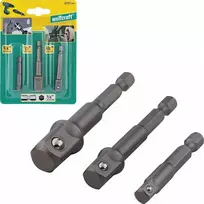Wolfcraft 1 rinkinys 3 veržliarakčio adapterių 1/2, 3/8 colio, 1/4 colio, 6 taškų kotas