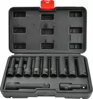 AW-Tools Smūginių galvučių rinkinys AWTools AW38688BL; 1/2''; 8-21 mm; 11 vnt.