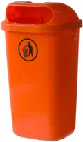 Europlast Austria Gatvės šiukšliadėžė, miesto atliekų konteineris, montuojamas ant stulpo arba sienos, DIN 50L - oranžinė