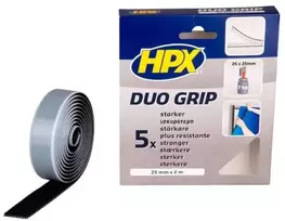 HPX dvigubo sukibimo juosta – juoda lipni lipni juosta „Velco“, 25 mm x 2 m