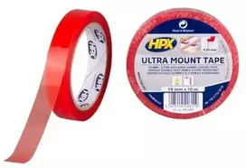 HPX itin stipri dvipusė lipni juosta, skaidri, 19 mm x 10 m